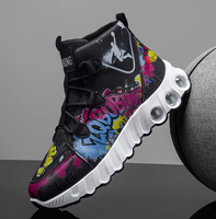 Sneakers de luxe pour hommes, semelle épaisse, couleurs réfléchissantes, semelle en caoutchouc antidérapante, chaussures décontractées tendance pour la marche