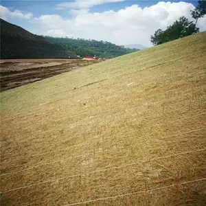 Selimut sutra kelapa kemiringan atau saluran, penguatan tanah kontrol erosi dengan jaring alami