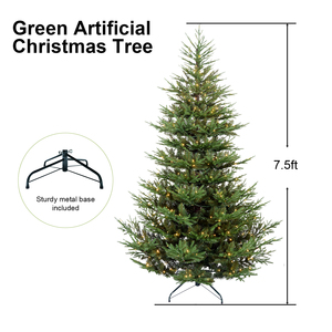 Sapin de Noël artificiel hybride automatique de luxe de 2,7 m en PE/PVC avec lumières LED pour décoration de fêtes - Product Image 4