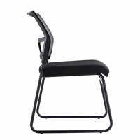 Chaise de bureau moderne en maille respirante, hauteur réglable, siège rembourré en tissu, base en métal robuste pour salles de conférence