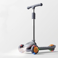 Trottinette 2 en 1 réglable avec lumière LED, trottinette pliable à 3 roues avec siège pour enfants de 3 à 8 ans