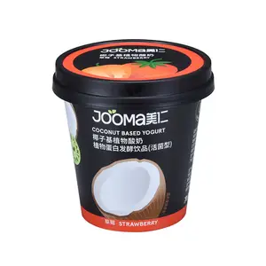 制造商环保定制标志印刷圆形酸奶罐酸奶塑料容器酸奶杯