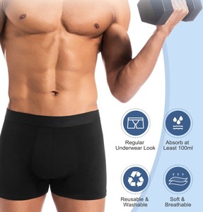 <span class=keywords><strong>Boxer</strong></span> per Incontinenza Maschile Personalizzati 100ML, Assorbimento a 4 Strati, Flusso Abbondante, <span class=keywords><strong>Senza</strong></span> <span class=keywords><strong>Cuciture</strong></span>, Traspiranti, in <span class=keywords><strong>Cotone</strong></span> Altamente Elastico e Confortevoli - Product Image 3