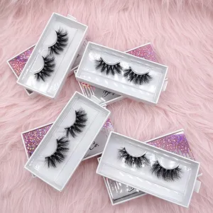 25Mm Fluffy Bất 100% Chồn Lông Mi Lông Mi Bán Buôn 3D Chồn Lash Nhà Cung Cấp 18Mm Tự Nhiên Dài Wispy 100% Bất Chồn Lông Mi