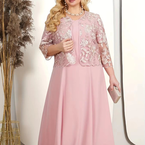 Mumuleo 2024 due pezzi Set <span class=keywords><strong>abito</strong></span> donna abiti da madre della <span class=keywords><strong>sposa</strong></span> donne matrimoni Vestidos festa Chiffon pizzo <span class=keywords><strong>abito</strong></span> <span class=keywords><strong>Midi</strong></span> - Product Image 1