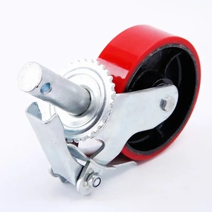 Roulettes pivotantes rouges avec frein, roue de chariot industriel, roulettes de verrouillage - Product Image 5