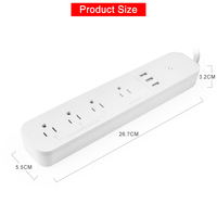 Prise électrique multiple pour maison intelligente Prise d'alimentation Wifi Prise intelligente Prise américaine Fonctionne avec Google