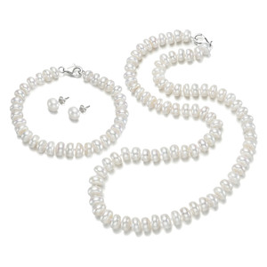8-9mm AA + Lớp Nút hình dạng nước ngọt nuôi cấy phụ nữ ngọc trai thiết kế bộ - Product Image 1