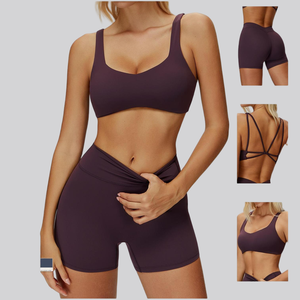 Ensemble de yoga personnalisé avec logo sublimé, vêtements pour femmes, vente chaude, invisible, séchage rapide, marque privée, fitness - Product Image 2