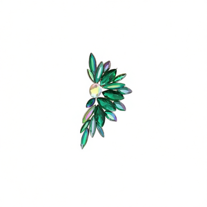 Orecchini a Perno E4123 Multicolore a Forma di Pianta con Cristalli e Strass, Gioielli Trendy da Donna - Product Image 1