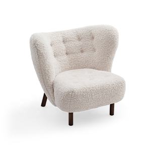 Fauteuil <span class=keywords><strong>scandinave</strong></span> moderne en laine avec pieds en bois de frêne massif, fauteuil en <span class=keywords><strong>velours</strong></span> pour salon, chaises longues pour la maison et l'hôtel - Product Image 3