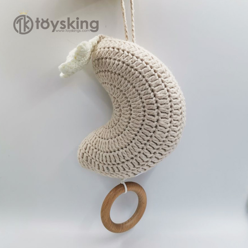 Амигуруми ручной работы TK 100%, мягкие игрушки с колыбельной музыкальной шкатулкой внутри Луны