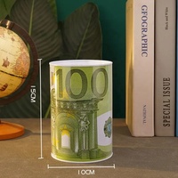 Boîte de rangement en métal pour pièces de monnaie de taille moyenne 100*150 mm / Tirelire ronde vide en étain – En stock