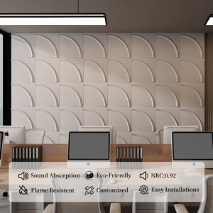 Déco murale moderne 3D en fibre de polyester style bois pour salon chambres appartements studios halls gymnases cuisines entrepôts - Product Image 6