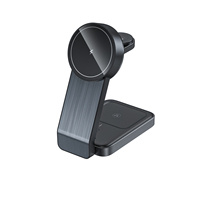Support de chargement sans fil en aluminium 3 en 1 Support mobile pliable avec chargeur de téléphone magnétique rapide de 15W