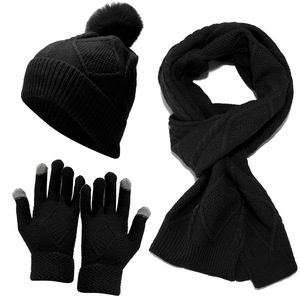 Mode femmes hiver chaud tricot <span class=keywords><strong>bonnet</strong></span> solide câble tricot avec <span class=keywords><strong>pompon</strong></span> boule de poils dames extérieur fausse <span class=keywords><strong>fourrure</strong></span> chapeau - Product Image 3