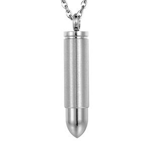 Bala de plata joyería de la cremación urna Collar para las cenizas de acero inoxidable Memorial colgante para los hombres - Product Image 3