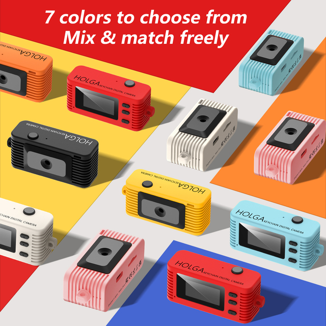 HOLGA Mini Keychain Digital Camera Pocket-Size Mini Camera 1080P Small Camera Video Recorder for Kids and Adults