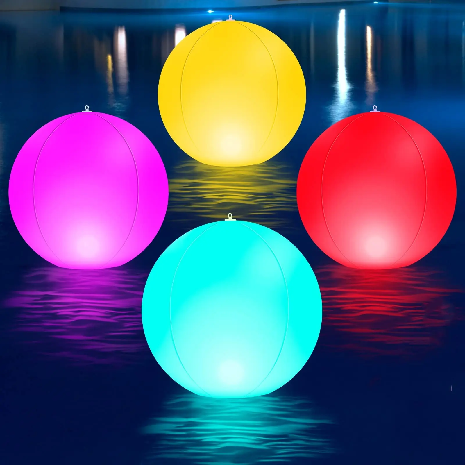 Lanterne d'acqua galleggianti a luce gonfiabile solare per illuminazione natalizia con spettacolo di luci RGB per feste all'aperto in giardino in piscina