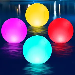 Holiday Lighting Solar Inflatable Light Floating Water Lanterns with RGB Light Show for Swimming Pool Garden Outdoor Party