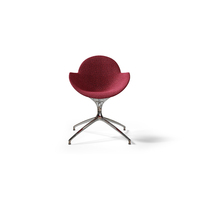Fauteuil de salon modulaire en forme de coquille avec revêtement en tissu, mousse haute densité et base en métal chromé