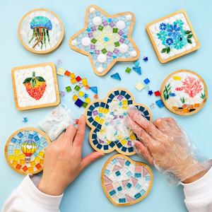 Kit de Manualidades WOWEI, Posavasos de Mosaico de Bambú, Tamaño Pequeño, Hecho en Hangzhou, Modelo para Jardines de Infancia, Collage para Padres e Hijos - Product Image 2