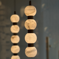 Luminaire suspendu LED moderne de luxe en albâtre empilé, réglable en hauteur, pour escalier, hôtel, villa