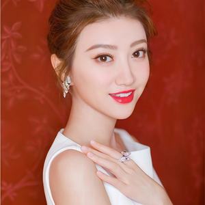 무산 주얼리 공장 럭셔리 브랜드 925 스털링 실버 반지, 여성을 위한 더블 앵무새 사랑새 에나멜 보석 반지 - Product Image 4