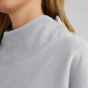 Phụ Nữ Của Quá Khổ Dệt Kim Cao Cổ Dài Tay Áo Hoodies Mùa Thu Thời Trang Trang Phục Tùy Chỉnh Với Phía Trước Logo - Product Image 2