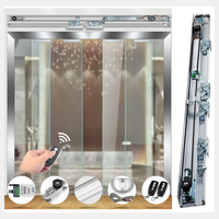 Pembuka Pintu Kaca Tempered Otomatis untuk 2 Daun Pintu, Gerbang Masuk Keamanan Kaca Sensor STYLE B