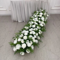 Décoration d'arche pour événements de mariage Nika, arrangement floral, chemin de fleurs blanc et vert de 5 pieds de long