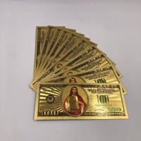 Billet de banque en plastique représentant Jésus, 1 million de dollars, feuille d'or 24 carats