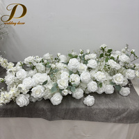 Guirlande de fleurs artificielles JINDA personnalisée, blanche et verte, en hydrangeas, pour la décoration de table de mariage ou de salle à manger
