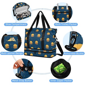 Bolsas de Viaje Divertidas con Diseño Divertido, Gran Capacidad, Duraderas, Impermeables, con Separación para Ropa Seca y Mojada, Bolsas de Gimnasio con Compartimento para Zapatos - Product Image 5
