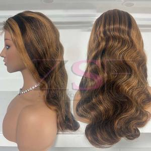 Vente en gros # P4/27 Perruques de cheveux humains Piano Highlight Color 2x6 hd Perruque avec fermeture à lacet Perruques à lacet en cheveux humains bruts alignés sur les cuticules - Product Image 1