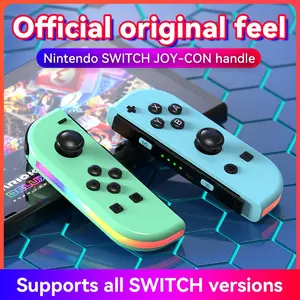 Pengontrol Game lampu RGB, Gamepad nirkabel dengan berbagai warna untuk Nintendo Switch pegangan kiri dan kanan