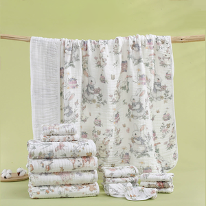 <span class=keywords><strong>Serviette</strong></span> de bain <span class=keywords><strong>personnalisée</strong></span> en gaze blanche pour bébé, imprimée sur mesure, pour fille et garçon, vente en gros - Product Image 2