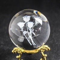 Sphère photo en verre cristal de luxe personnalisée avec gravure laser, tailles sur mesure pour la décoration des fêtes