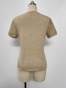 Camicie da donna a maniche corte eleganti top estivi in <span class=keywords><strong>pizzo</strong></span> primavera alla moda magliette Casual graziose camicette da lavoro - Product Image 6