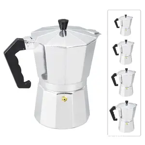 Cafeteira em alumínio, máquina de café mocha espresso pote de café moka 3 copos/6 copos percolador ferramenta