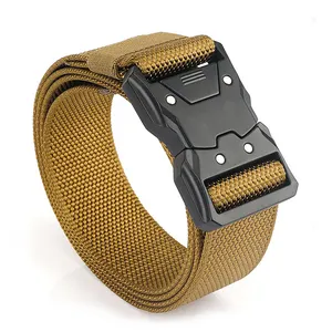 Quick Release Tactical Belt 1.5" Nylon Web Hiking Belt with one button quick release buckle Utility Web Nylon Novelty Work Belt