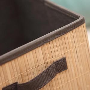 Bamboo Woven Storage <b>Basket</b> <b>Foldable</b> <b>Laundry</b> <b>Basket</b> Set For Home Organization - Product Image 4