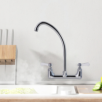 Robinet de cuisine moderne monté sur le pont, à double levier rotatif, robinet d'évier flexible pour lavabo de salle de bain