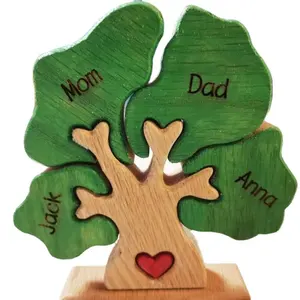 C02259 món quà kỷ niệm ngày của Mẹ Món Quà Ngày gỗ cây Câu Đố gia đình lưu niệm món quà bằng gỗ gia đình cây câu đố