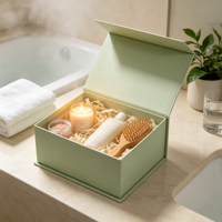 Coffret cadeau Sage Spa avec sels de bain, bougie, lotion, brosse à cheveux, emballage marbré pour salle de bain, vente en gros, coffret cadeau parfum