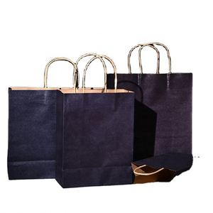 Sacs en papier biodégradables recyclables avec poignées, sacs en papier kraft brun pour emballage - Product Image 4
