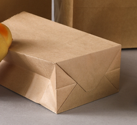 Vente en gros de sacs alimentaires jetables en papier kraft brun de 1LB à fond plat sans poignée Logo et taille personnalisés pour emballage de fast-food à pain