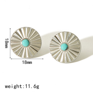 ต่างหูสตั๊ดเหล็กไทเทเนียมทรงกลมสไตล์ยุโรปสำหรับผู้หญิง ดีไซน์ร่มโบราณ สีไม่ซีดจาง ใส่ได้ทุกวัน - Product Image 3