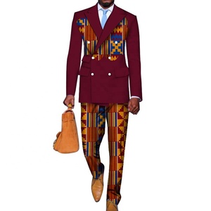 Ensemble de vêtements à motif imprimé pour <span class=keywords><strong>homme</strong></span>, vêtements africains à Double boutonnage, veste à revers à pointe, pantalon Design, <span class=keywords><strong>Blazer</strong></span>, costumes pour hommes - Product Image 5