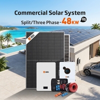 Système solaire photovoltaïque triphasé 100 kWh 48 kW pour entrepôt d'usine, onduleur hybride, batterie au lithium